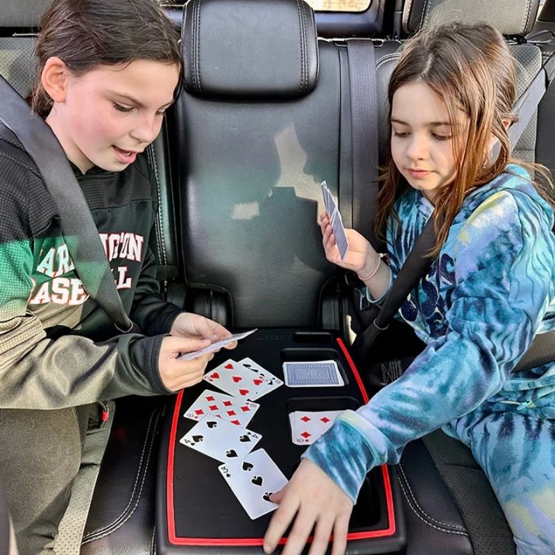 Kids using the stupid car tray